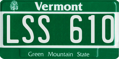 VT license plate LSS610