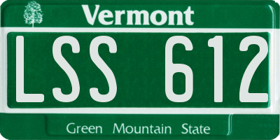 VT license plate LSS612