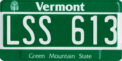 VT license plate LSS613