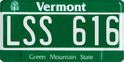 VT license plate LSS616