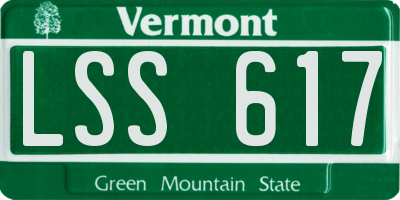 VT license plate LSS617