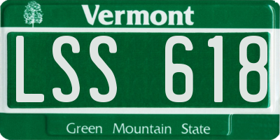 VT license plate LSS618