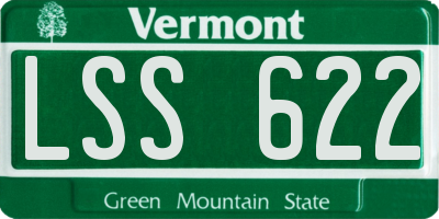 VT license plate LSS622