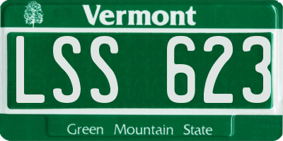 VT license plate LSS623