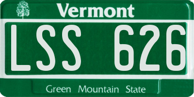 VT license plate LSS626