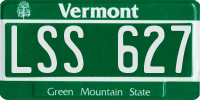 VT license plate LSS627