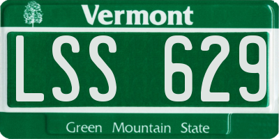 VT license plate LSS629