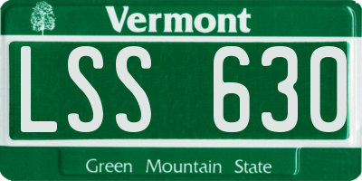 VT license plate LSS630