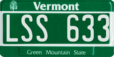 VT license plate LSS633