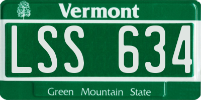 VT license plate LSS634