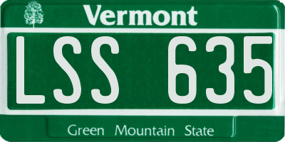 VT license plate LSS635
