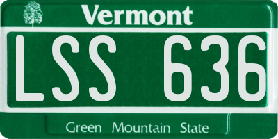 VT license plate LSS636