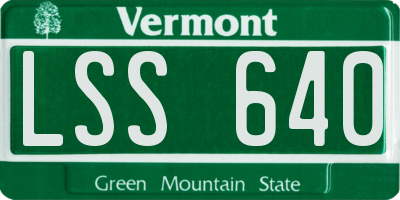 VT license plate LSS640