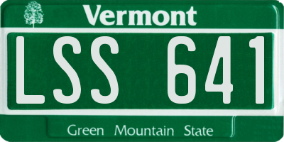 VT license plate LSS641