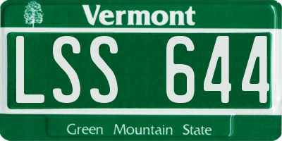 VT license plate LSS644