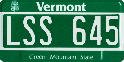 VT license plate LSS645