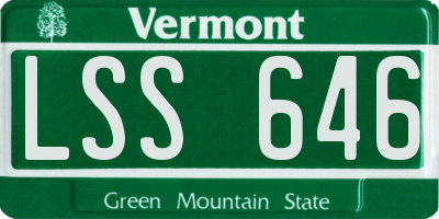 VT license plate LSS646