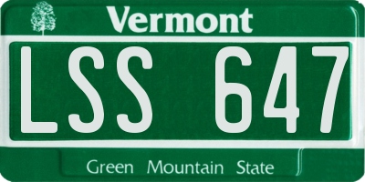 VT license plate LSS647