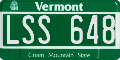 VT license plate LSS648