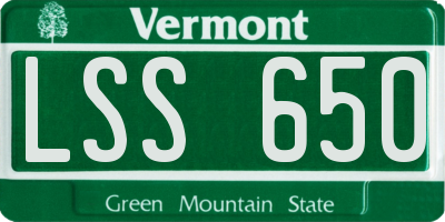 VT license plate LSS650
