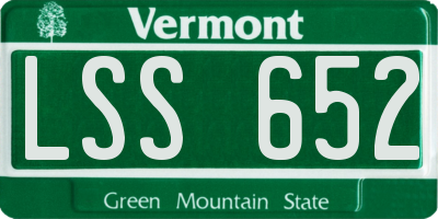 VT license plate LSS652