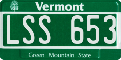 VT license plate LSS653