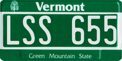 VT license plate LSS655
