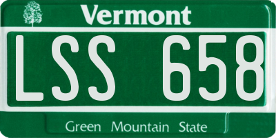 VT license plate LSS658