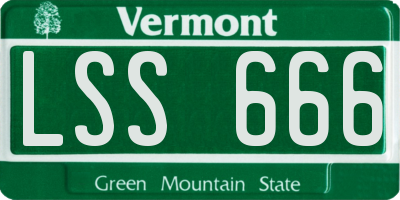 VT license plate LSS666