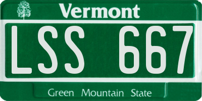 VT license plate LSS667