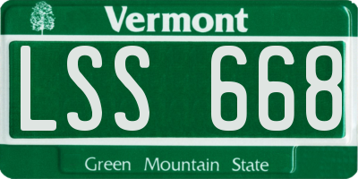 VT license plate LSS668