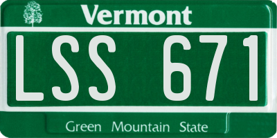 VT license plate LSS671
