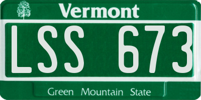 VT license plate LSS673