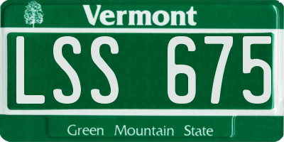 VT license plate LSS675