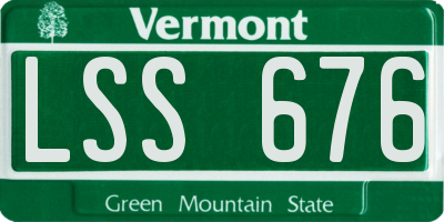 VT license plate LSS676