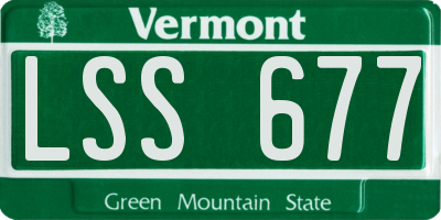 VT license plate LSS677
