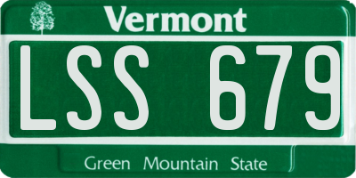VT license plate LSS679