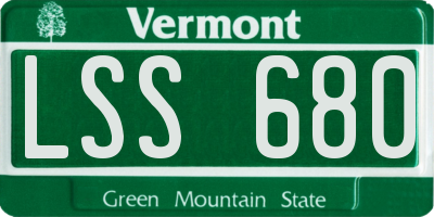 VT license plate LSS680