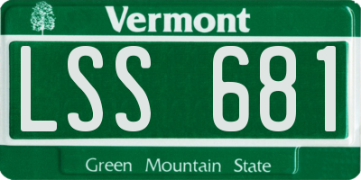 VT license plate LSS681