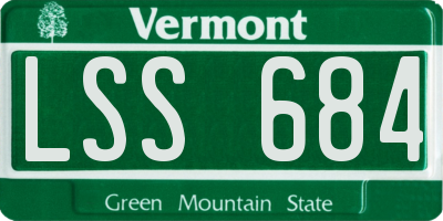 VT license plate LSS684