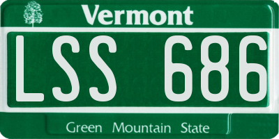 VT license plate LSS686