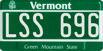 VT license plate LSS696