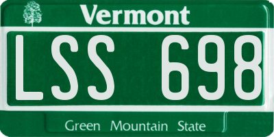VT license plate LSS698