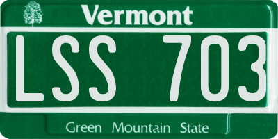 VT license plate LSS703