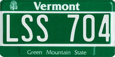 VT license plate LSS704