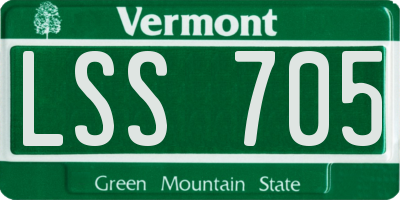 VT license plate LSS705