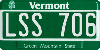 VT license plate LSS706