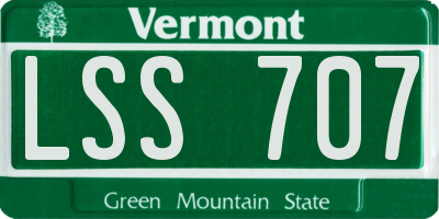 VT license plate LSS707
