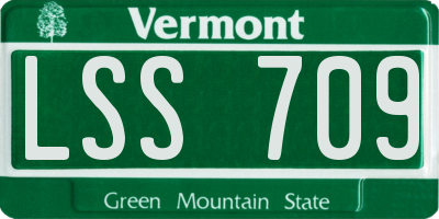 VT license plate LSS709