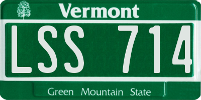 VT license plate LSS714